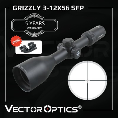 Vector Optics 3-12x56 Riflescope Hunting 3-12x 56mm Rifle Scope #4 Glass Reticle