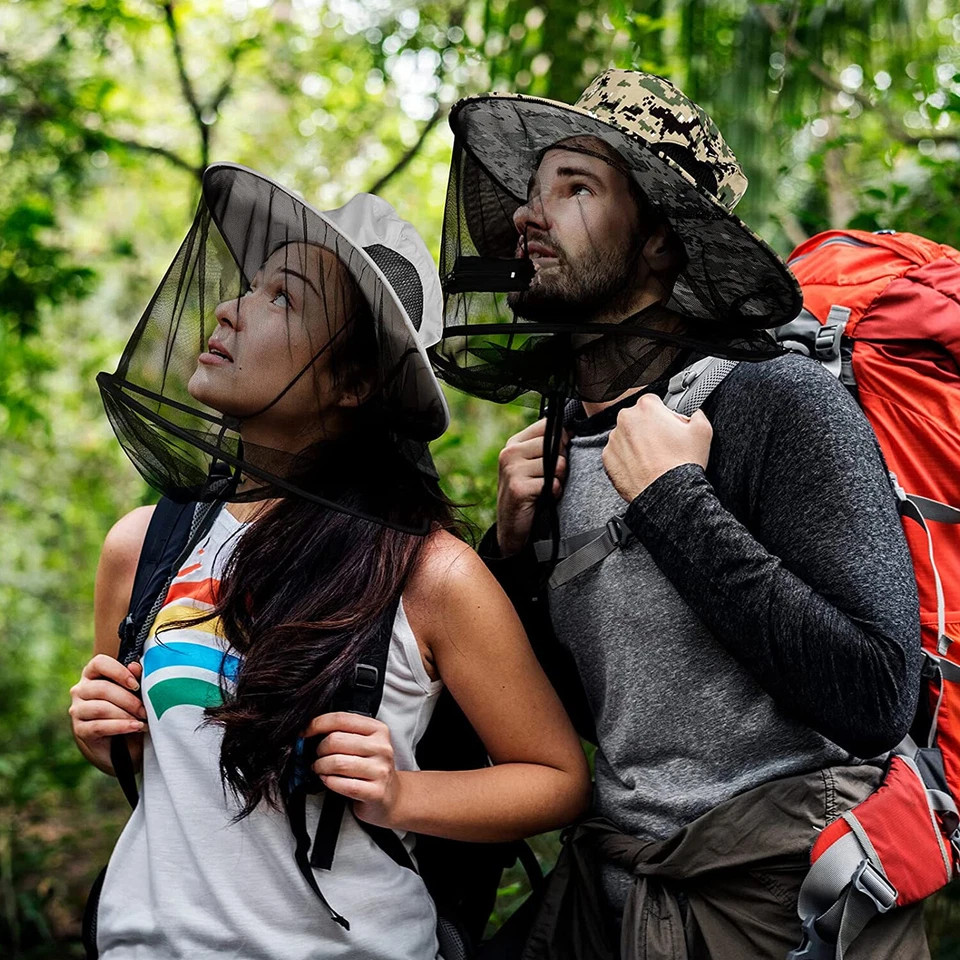 Sombrero de malla oculta con cabeza de mosquito al aire libre para protección contra insectos Foto 2 de 4