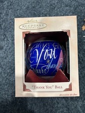 2002 Hallmark Keepsake "Thank You" Ball 9 Languages Glass Ball Ornament NEW