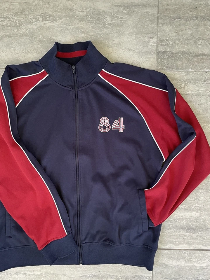 Chaqueta deportiva No Boundaries azul y rojo colorblock para hombre talla XL manga larga cremallera completa Foto 3 de 4