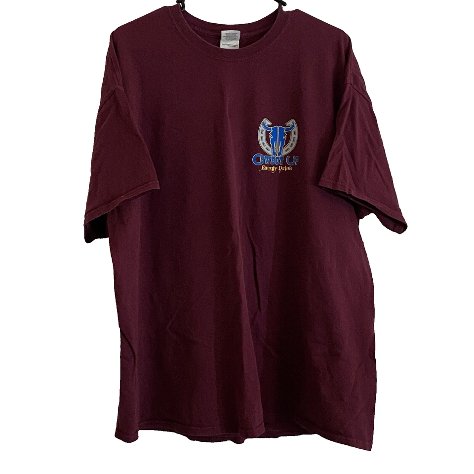 Cowboy Up Energy Drink Logo T Shirt Mens 2XL Gildan Short Sleeve New