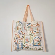 Shopping Gift Bag Garden Sea Fruit Birds Boho  Shopping Tote New T.J. TJMaxx 