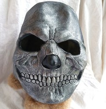 Ghoulish Productions Gray Black Skeleton Latex Full Head Mask Adult Halloween