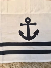 Sweet JoJO Design ANCHOR Nautical VALANCE 27” x 15” COTTON