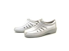 Meisi Damen Halbschuhe Schnürer Loafers Comfort Weiß Gr. 37 (UK 4)