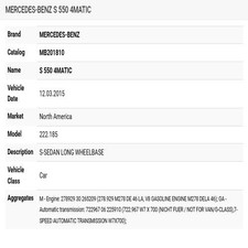 Mercedes-Benz S63 AMG T&uuml;r hinten A 222 730 01 05 2014-2020