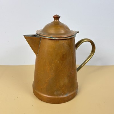 KUPFER KAFFEEKANNE Hergestellt in Portugal DOURO 8'' Hoch 5'' Sockel Vintage Patina
