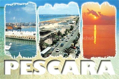 Pescara Abruzzo IT Stadt Strand  Sonnenuntergang