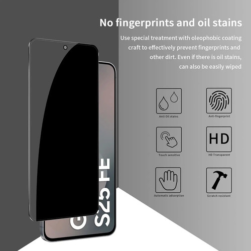 Samsung Galaxy S25 FE 5G Anti-Spy Privacy Hartglas Cover Displayschutzfolie - Bild 7 von 7