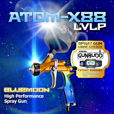 ATOM X88 Bluemoon LVLP Auto Paint Spray Gun   1.3/1.4mm Tips | Solvent Use