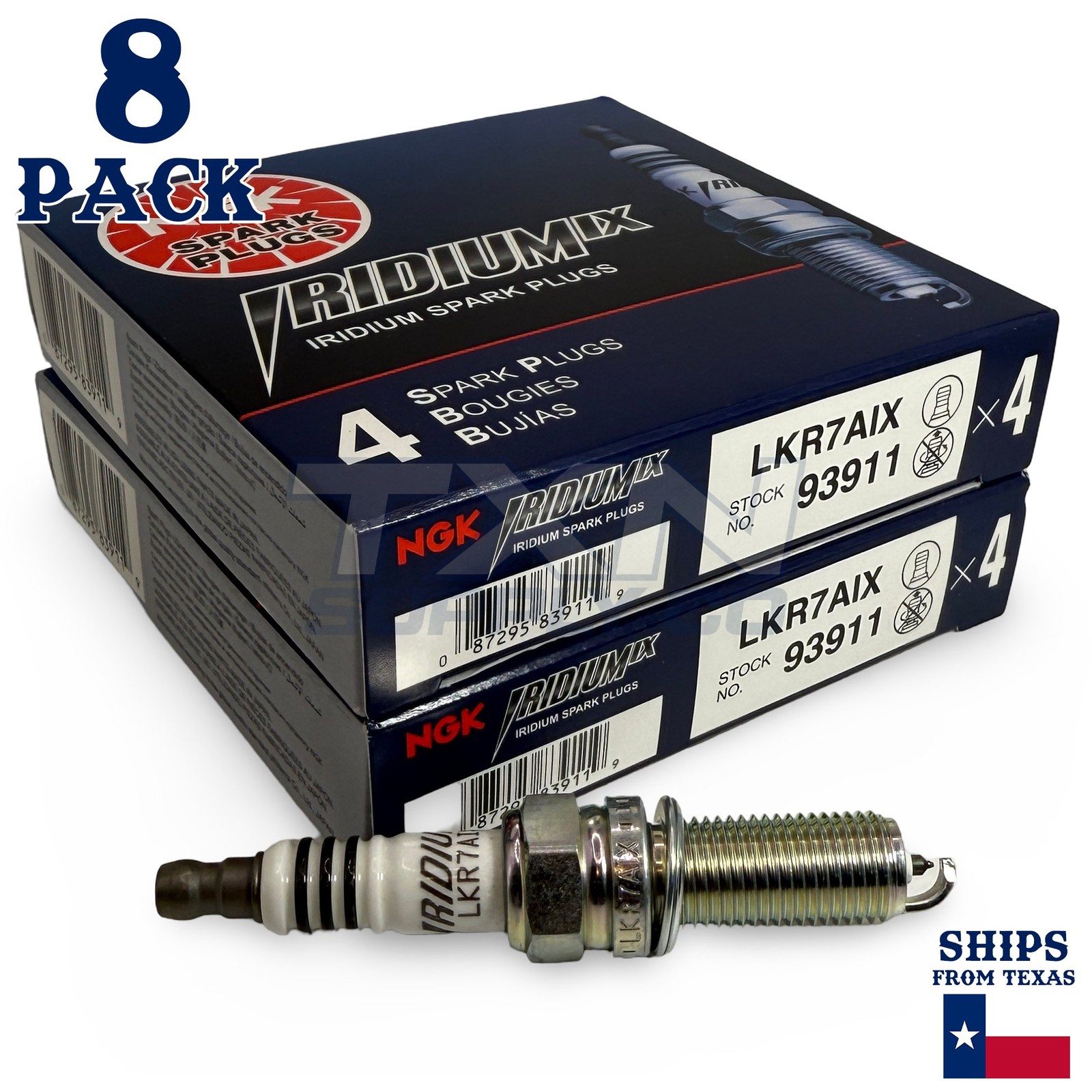 8 Pack NGK Iridium IX 93911 Spark Plugs LKR7AIX