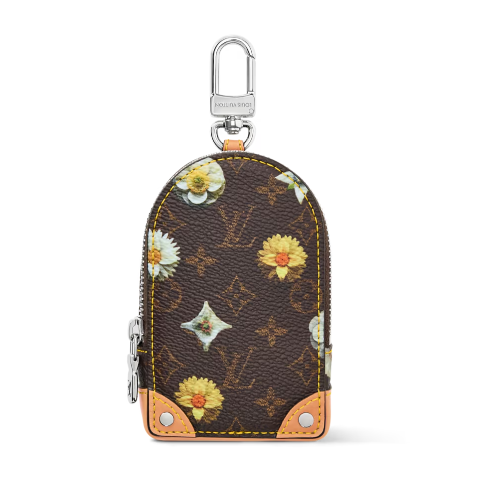 NEW Louis Vuitton Monogram Flower Pouch Leather Brown M03674