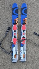 Salomon Snow Blades Short Skis Mini Trick Freestyle Blue Red Snowblades 90 cm