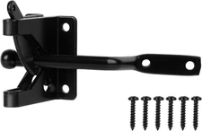 Self-Locking Gate Latch,Automatic Gravity Lever Latch for Wooden Fence Post Moun