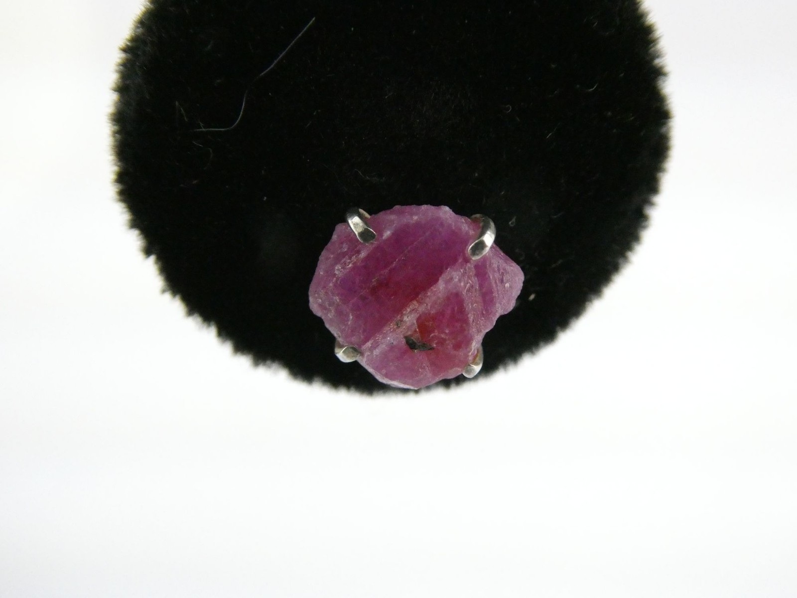 Sterling Silver Rough Lab Created Ruby Stud Earri… - image 5