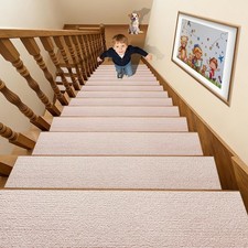 18-Pack Non-Slip Stair Treads Mat Carpet for Wooden Steps 8" X 30" Self-Adhesive