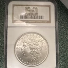 1886 Morgan Silver Dollar NGC MS 63 Philadelphia $1 Coin 0.9 Fine Silver