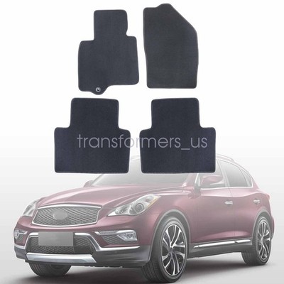 2014-2017 For Infiniti QX50 Front-Rear Velour Floor Mats Carpet Anti-Slip Black
