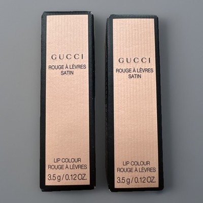 2x GUCCI Rouge À Lèvres Satin Lipstick Mildred Rosewood 203 New In Box Bundle