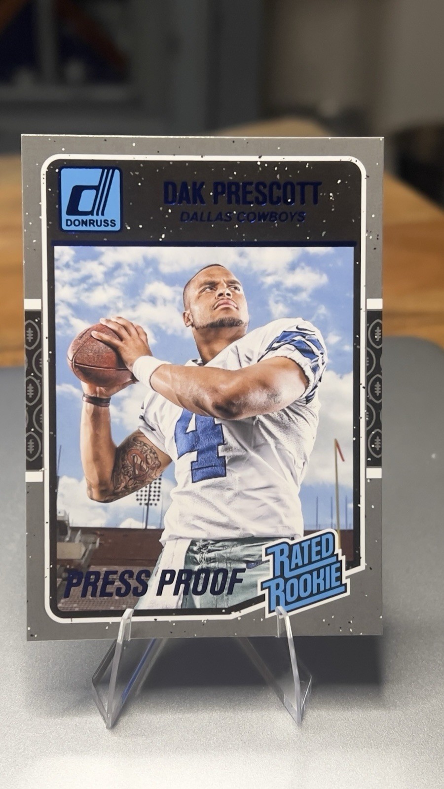 2016 Panini Donruss Rated Rookie Press Proof Blue Dak Prescott #362 Cowboys