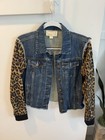 Artelier Women's Blue Leopard Print Button Front Pockets Short Jacket Size M — photo 1