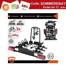 E-Bike Fahrradträger Anhängerkupplung 60kg Abklappbar Faltbar Für 3 Fahrräder