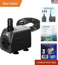 Compact 25W Submersible Water Pump, 400GPH - Perfect for Fountains Hydroponics