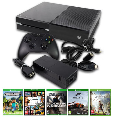 Xbox One Microsoft 500GB 1540 With Remote and Cables 5 Games eBay ...