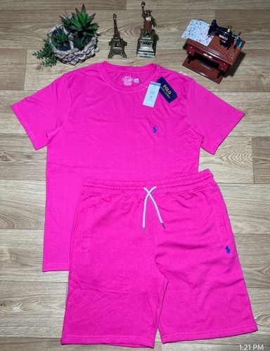 Pink Adult Polo Short Set (Small)