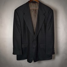 Hart Schaffner Marx Vintage Mens Wool Sport Coat Blazer 46R Brown Flap Pockets