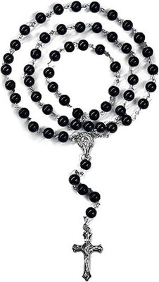 Hematite rosary beads catholic for men,Rosary Necklace men and women...