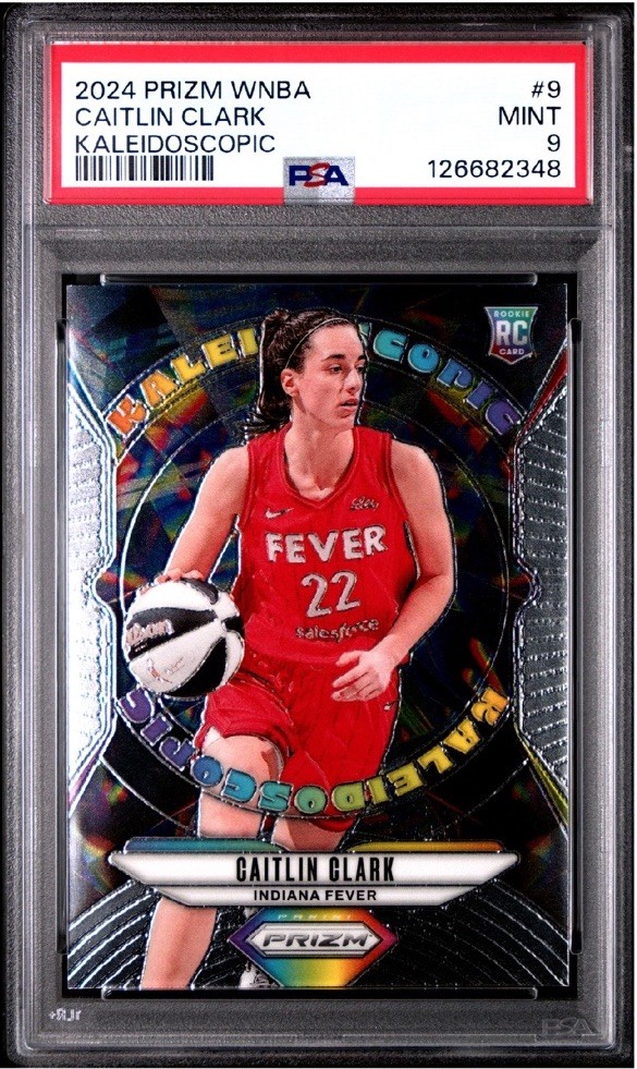2024 PANINI PRIZM WNBA KALEIDOSCOPIC #9 CAITLIN CLARK ROOKIE RC PSA 9 E3