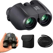 Compact Binoculars, Foldable Waterproof BAK-4 Binoculars 10 x 25 Prism Hunts Bir