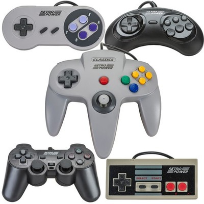 USB SNES, NES, Gen, N64, PS Controller 5-pack