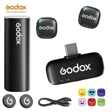 Godox C01 Kit2 Wireless Lavalier Microphone for iPhone 15/16/17 Samsung Huawei