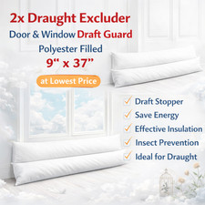 Draught Excluder Draft Stopper Door Sausage Door Cushion Pack of 2 Size 9''x37''