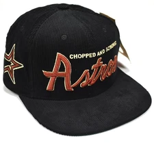 NWT Mitchell & Ness Houston Astros DJ Screw Corduroy Script OG Hat Cap AUTHENTIC