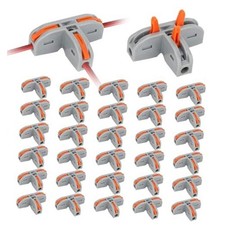 30 PCS Compact Wire Conductor Connector, T Shape Lever Nut Wire Connector