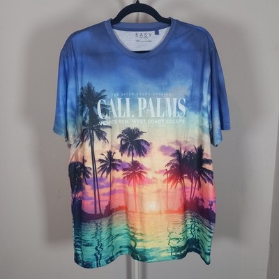 Easy Top Shirt Herren Cali Palms Tee Shirt UK Größe XL