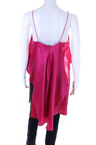 Halston Heritage Womens Layered Side Split Pullover Tank Top Blouse Pink Size 6 - Picture 3 of 4