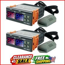 2Pcs All-Purpose Intelligent Digital Display Temperature and Humidity Control...