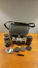 Canon AE-1 35mm SLR Film Camera with 3 Canon Lenses/Case- WORKING PERFECT!