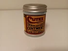 Cutex Dermatized Ointment - 1940's Vintage - Milk Glass Original Container Metal