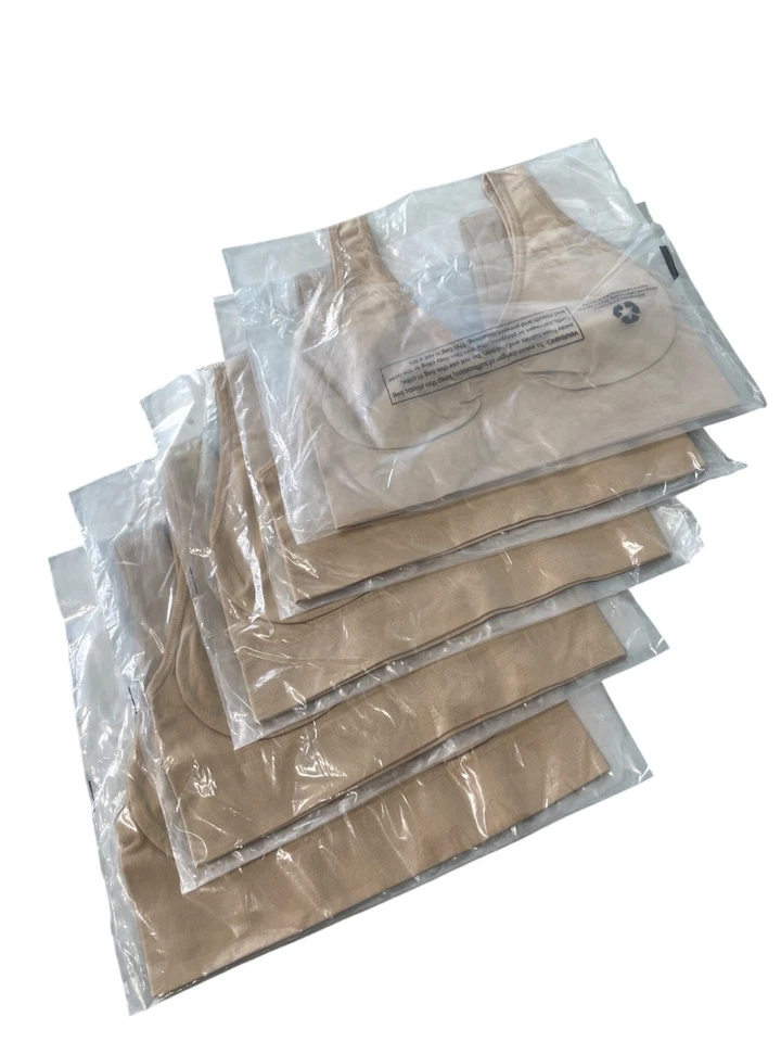 Paquete de 5 sujetadores Rhonda Shear originales Ahh talla mediana beige elástico sin costuras 663,17 Foto 4 de 4