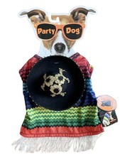 Sombrero  Poncho Set Dog Halloween Costume Pet Cat Mexican Party Dog XS/S New