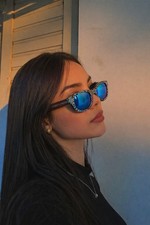 Polarized Wooden Sunglasses Blue Mirror Lens ...
