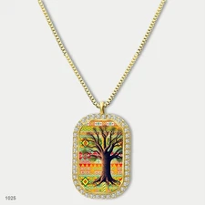 New Tree Of Life Pendant Necklace Chain Picture Dog Tag Chain Gift Design Delica