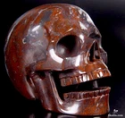 HUGE 5.1" Chinese Bloodstone Carved Crystal Singing Skull