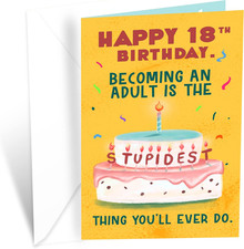 Greetings Funny 18Th Birthday Card, Made in America, Eco-Friendly, Thick Card St