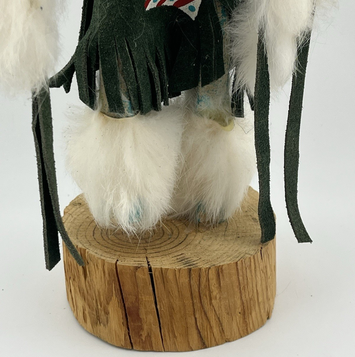 Ram (“Pang”) Kachina Doll with Peacock Feathers – Navajo Indian-made – 13½” tall